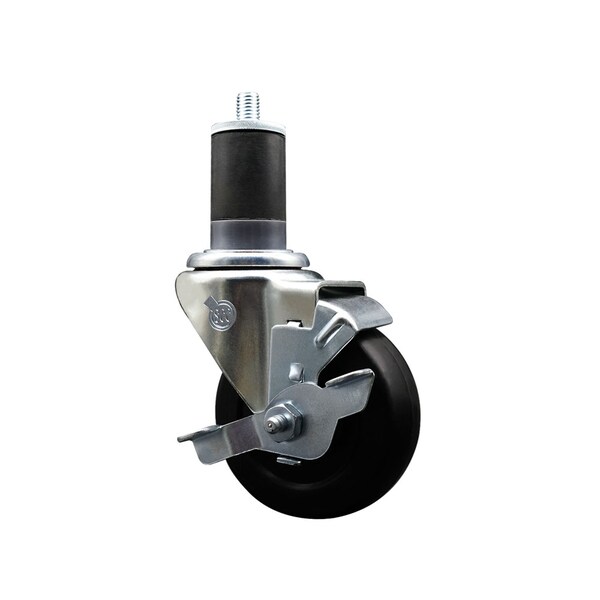 3.5'' SS Soft Rubber Swivel 1-5/8'' Expanding Stem Caster with Brake